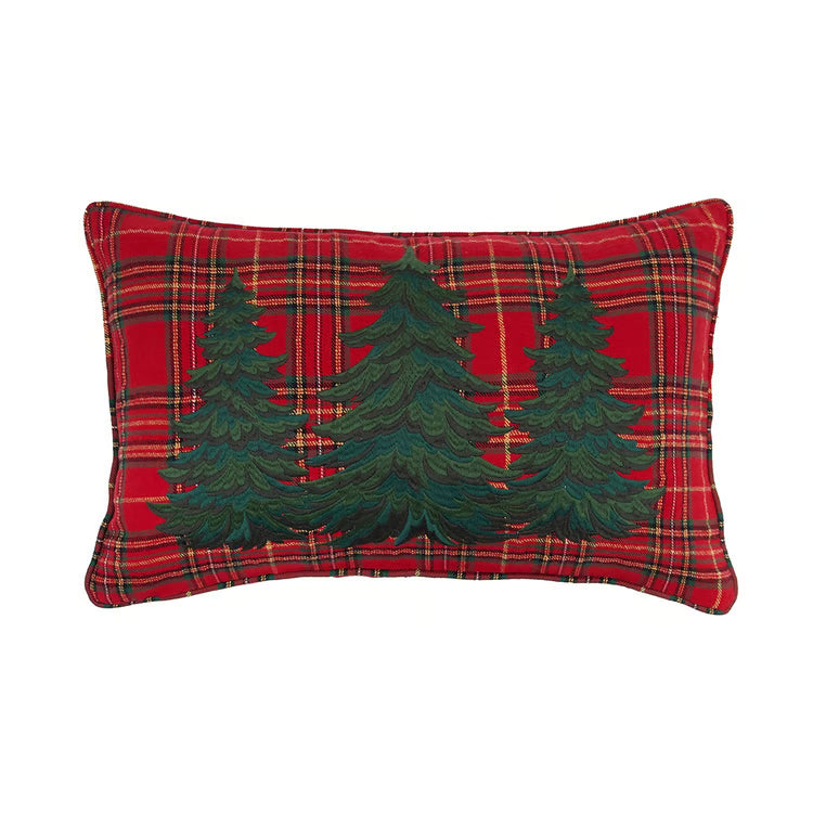 Cojin de tartan con pino