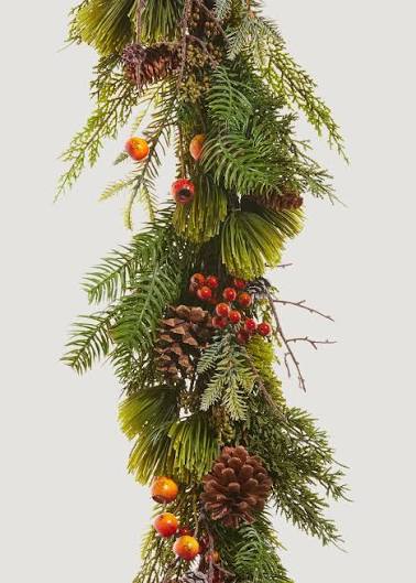 Guirnalda De Berries Anaranjadas 6Ft