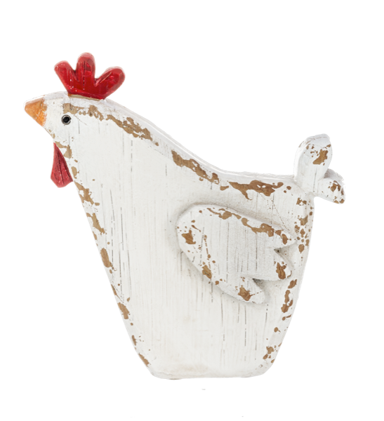 Gallinas decorativas talladas de resina
