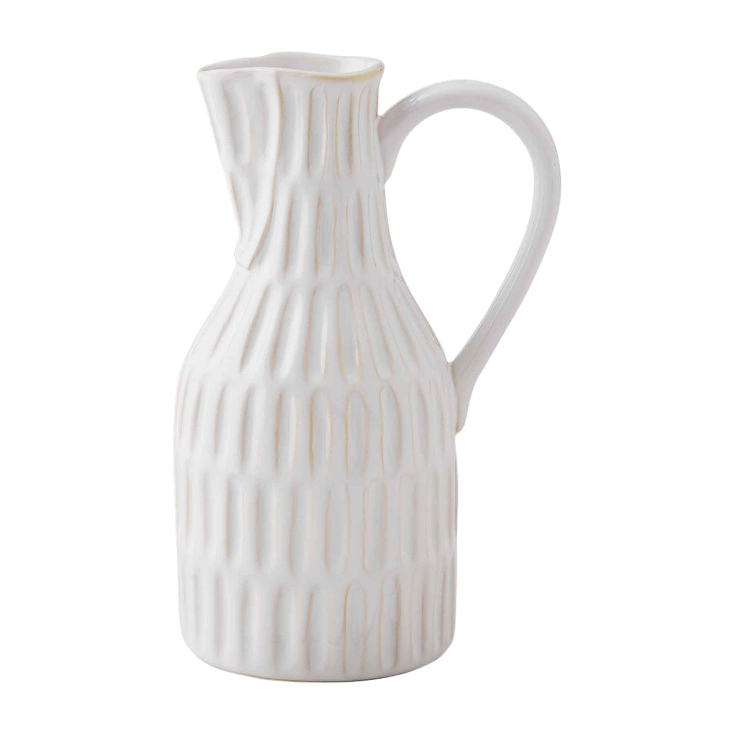 Pichel de ceramica blanco